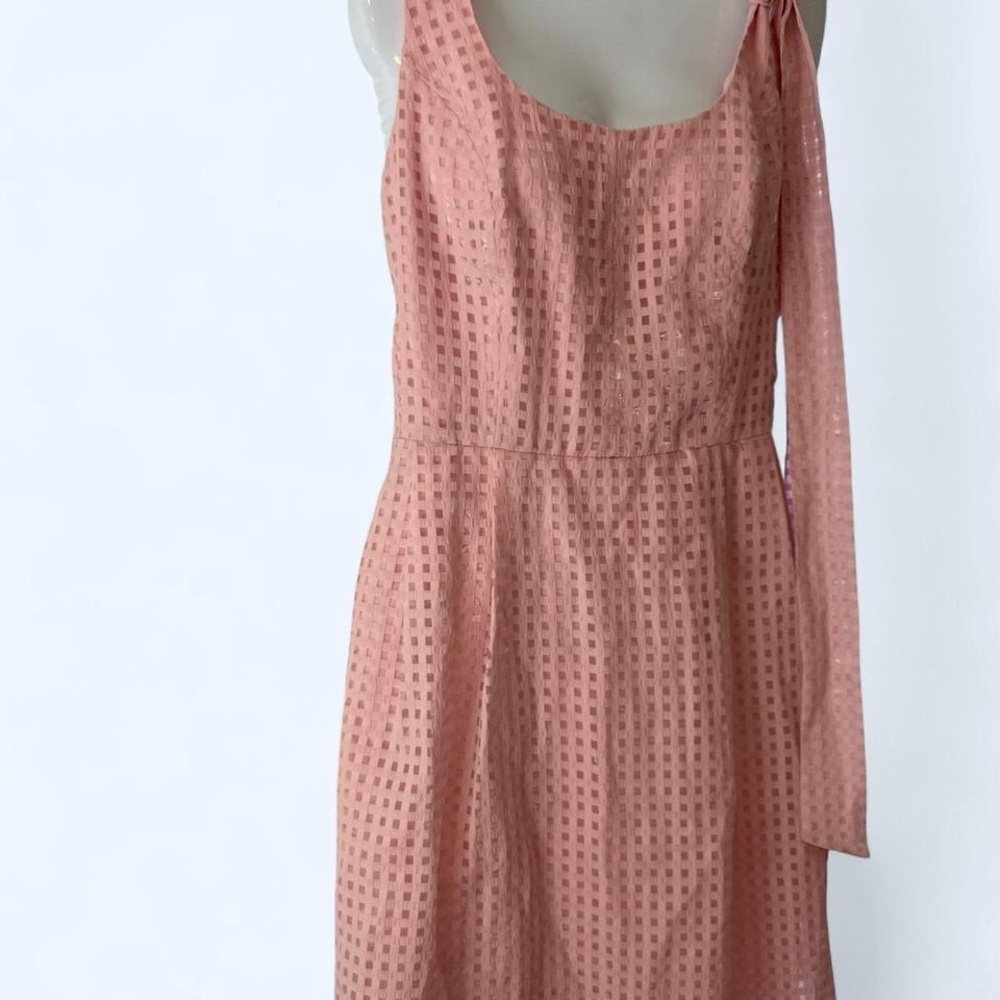 Anne Klein Pink sleeveless dress crochet detail with tie  #pink dress 10